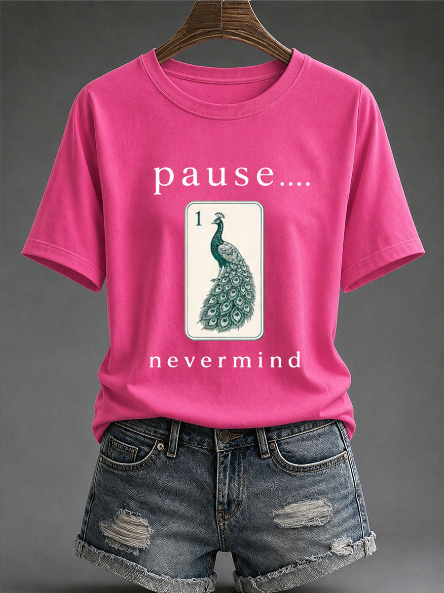 Women's Funny Mahjong Print Casual T-Shirt