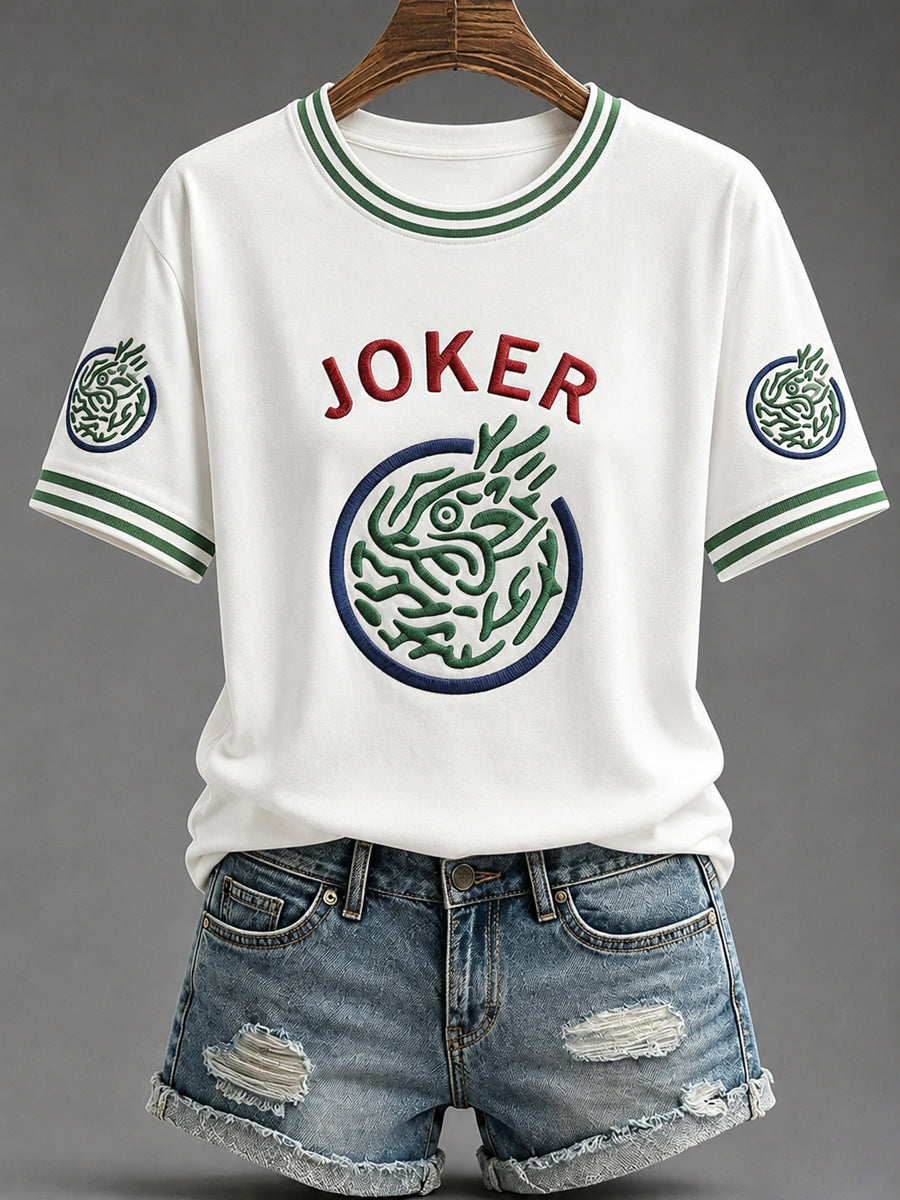 Women's Mahjong Print Casual T-Shirt