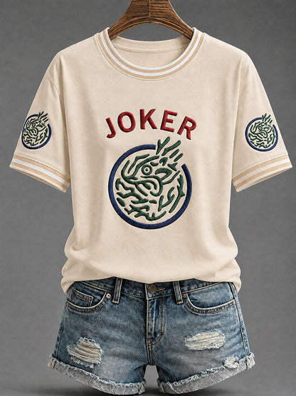 Women's Mahjong Print Casual T-Shirt