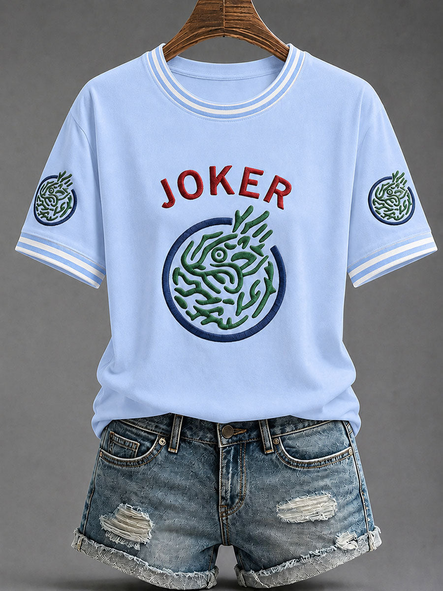Women's Mahjong Print Casual T-Shirt