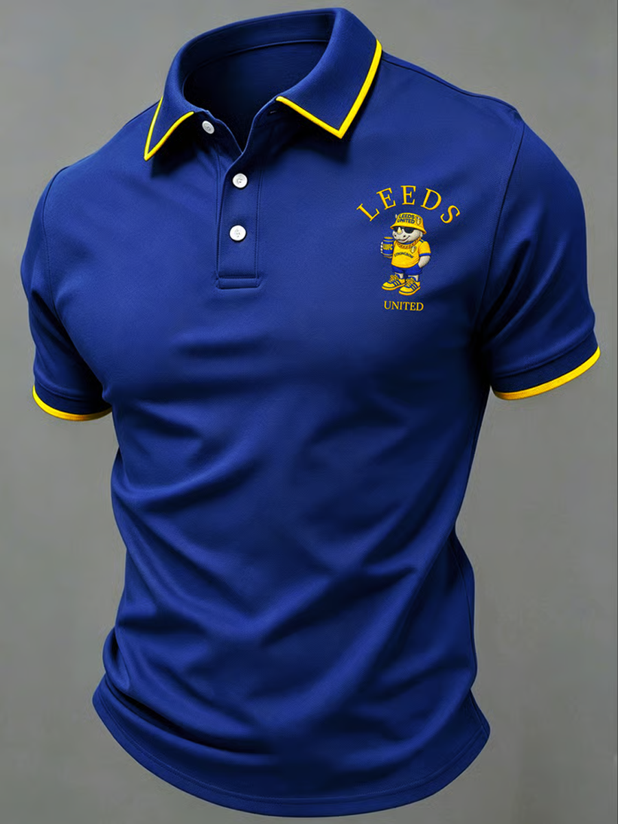 Men's UK rugby lover rhino Printed polo shirt