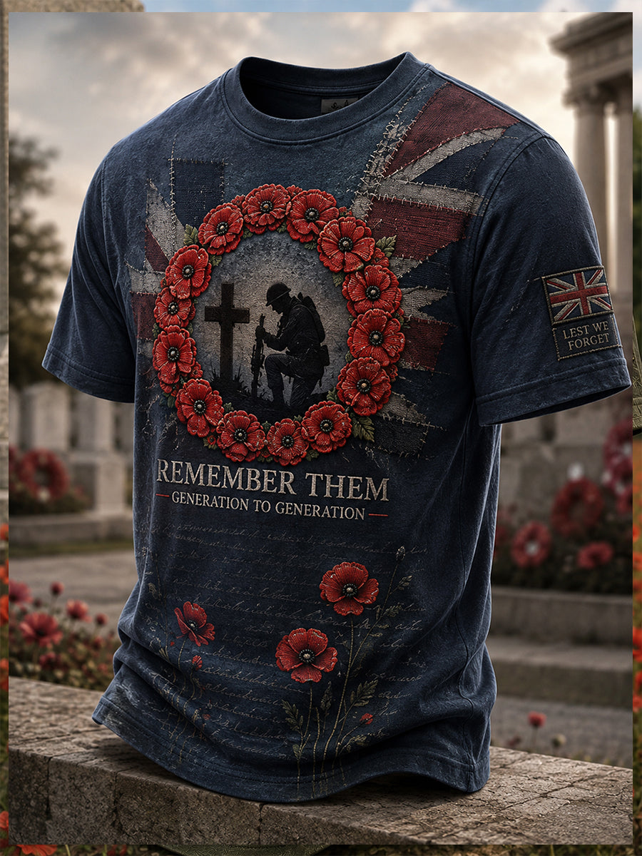 Men's British Remembrance Day Short Sleeves T-Shirt