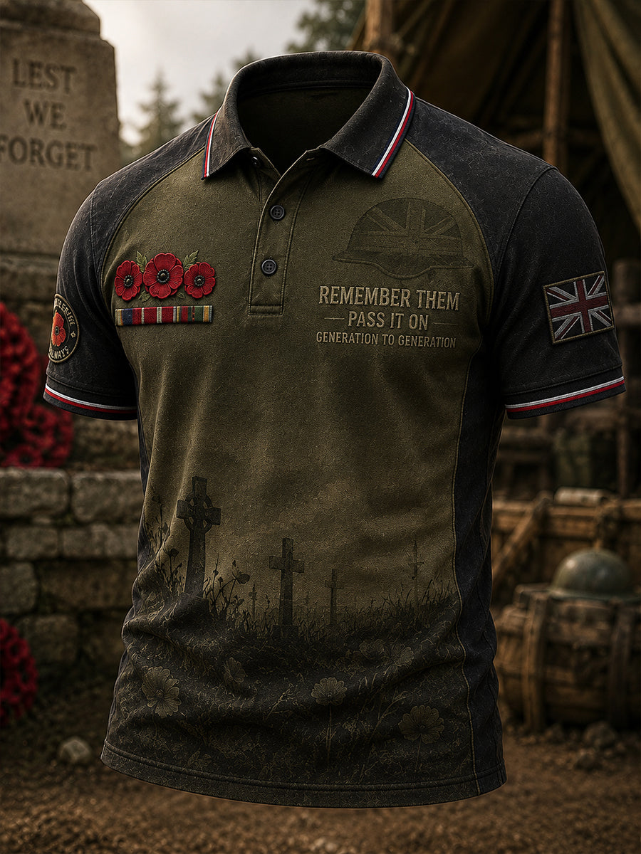 Men's British Remembrance Day Short Sleeves T-Shirt
