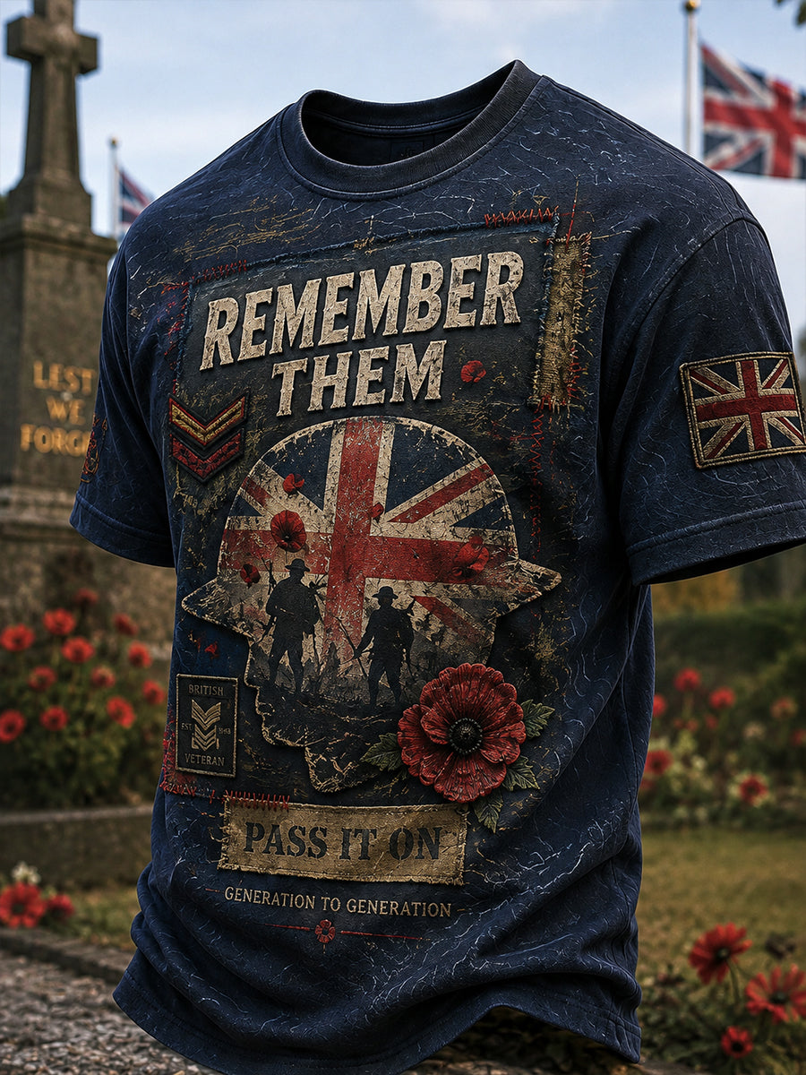 Men's British Remembrance Day Short Sleeves T-Shirt