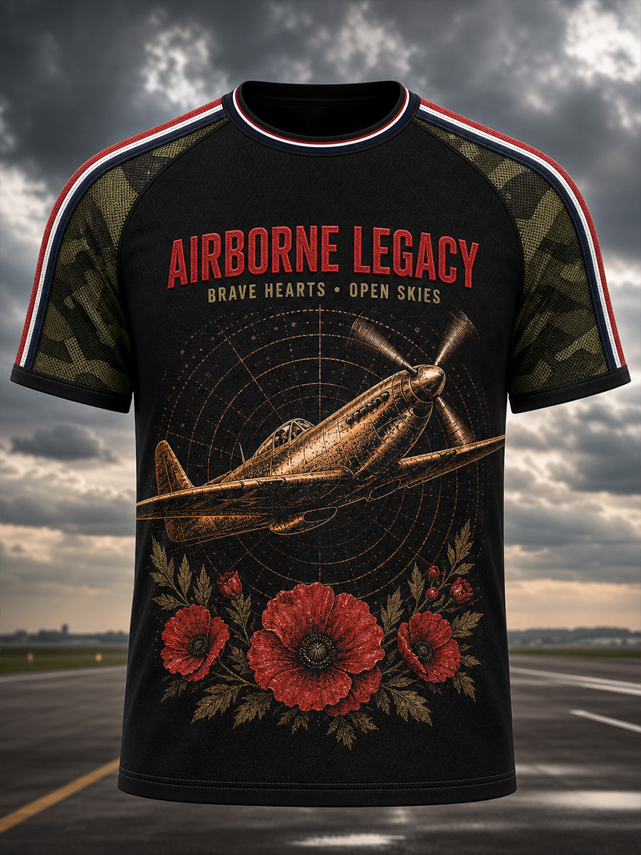 Vintage-Style British Veteran Graphic Casual T-Shirt