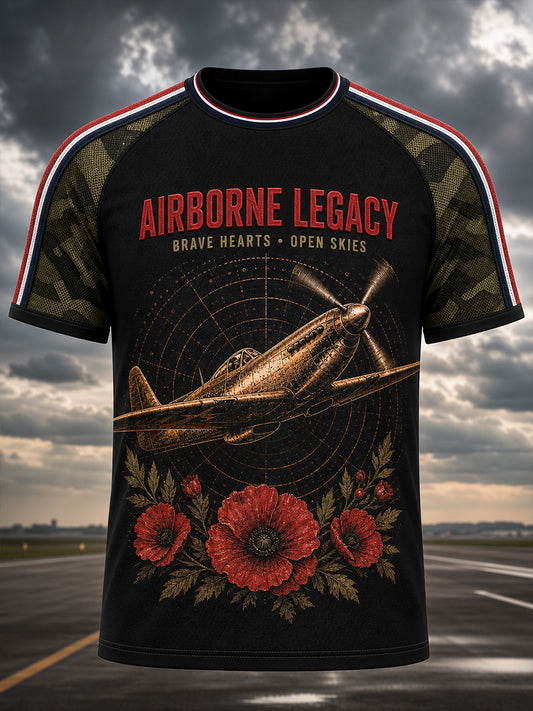 Vintage-Style British Veteran Graphic Casual T-Shirt