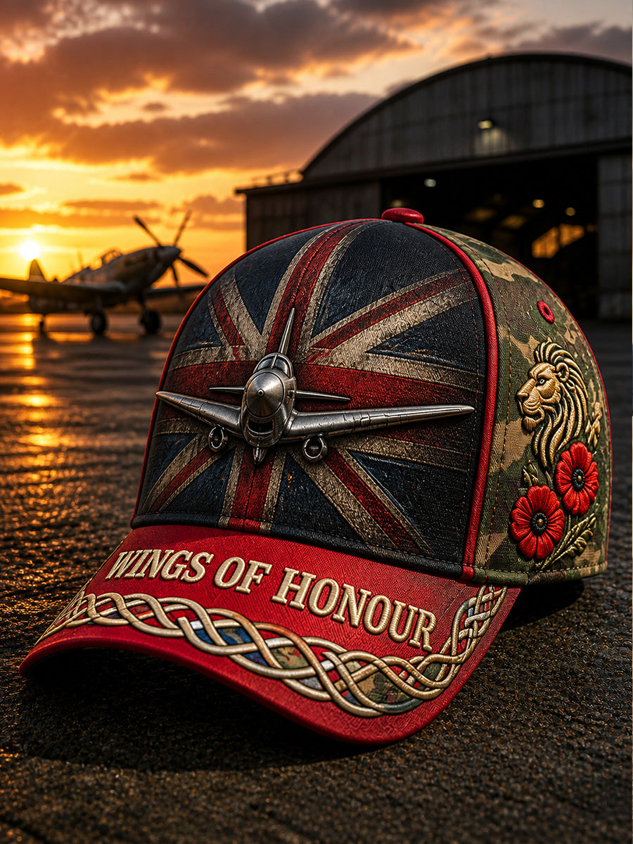 Unisex Vintage British Veteran Art Print Casual Hat