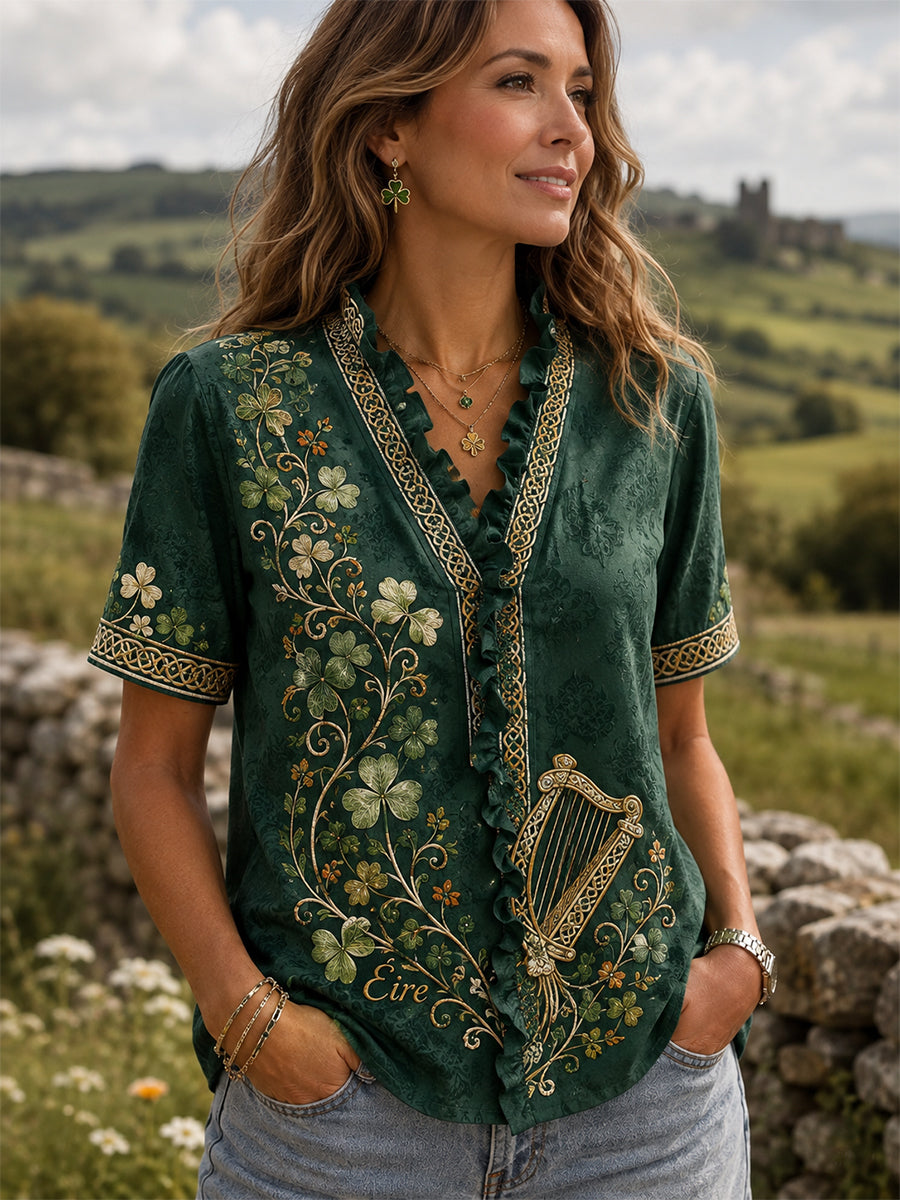 Women's Irish Patriotic Short-Sleeved  Shirts