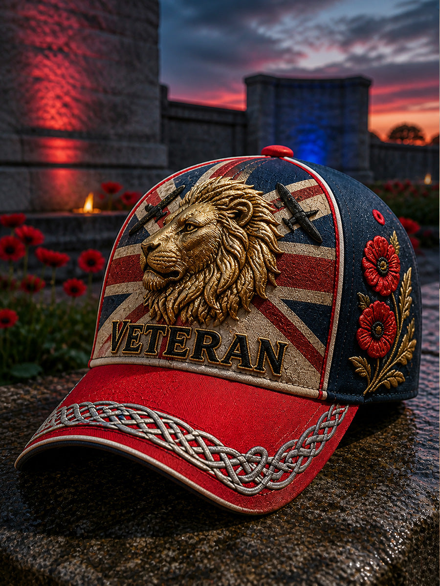 Unisex Vintage British Veteran Art Print Casual Hat