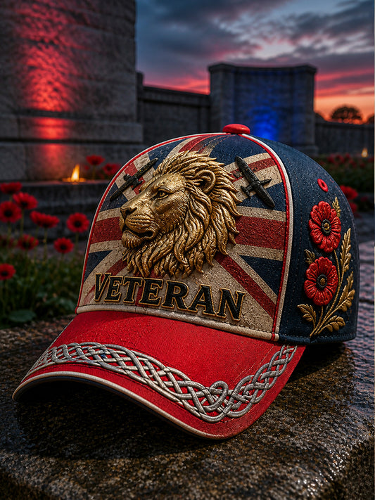 Unisex Vintage British Veteran Art Print Casual Hat
