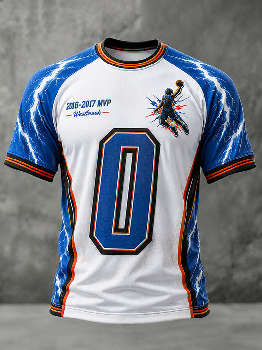 Men's Short-Sleeve T-Shirt With Basketball Star Commemorative Graphic Print