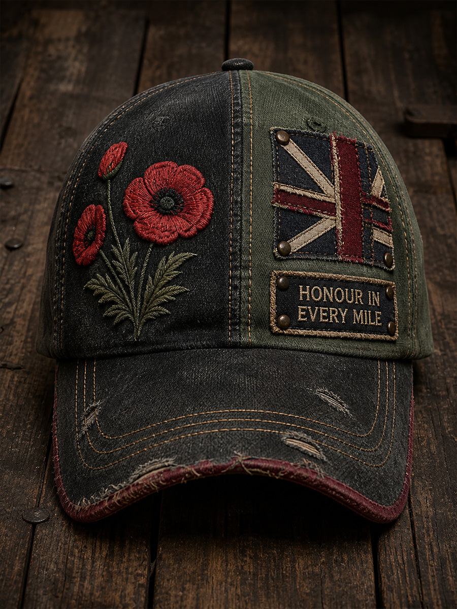 Unisex Vintage British Veteran Art Print Casual Hat