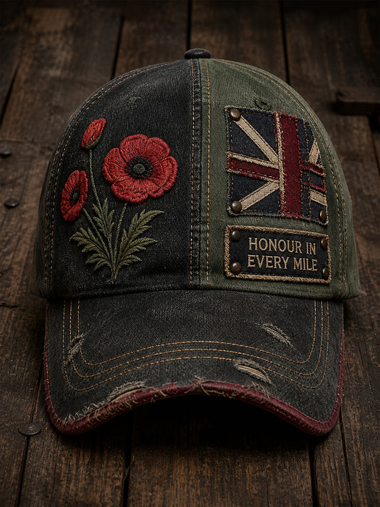 Unisex Vintage British Veteran Art Print Casual Hat