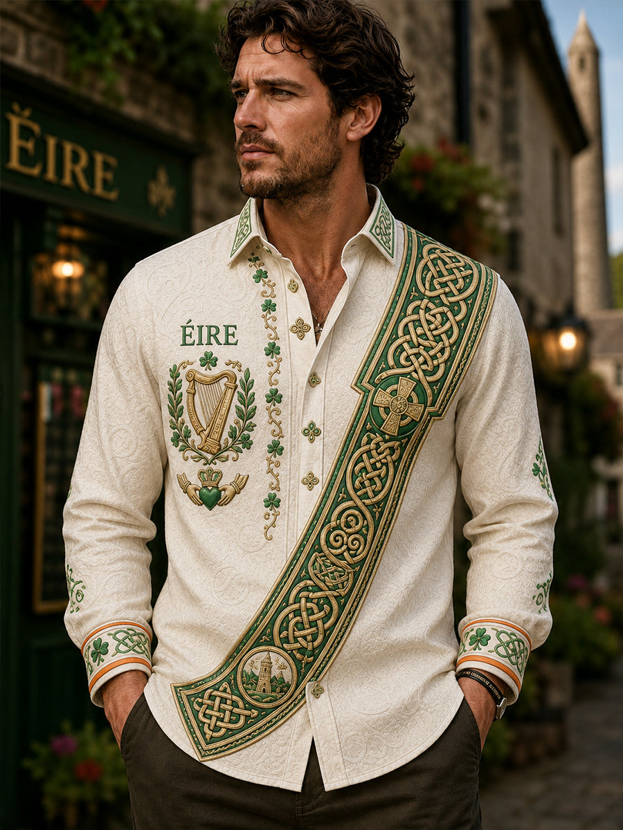 Men's Irish Patriotic Commemoration Waffle Shirt