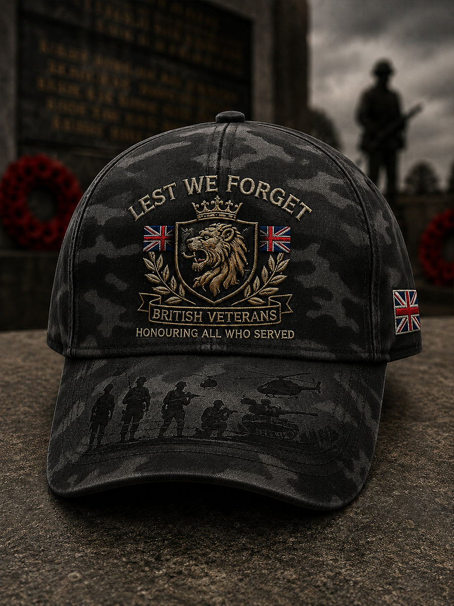 Men's Vintage-Style Hat With Military Commemorative Print