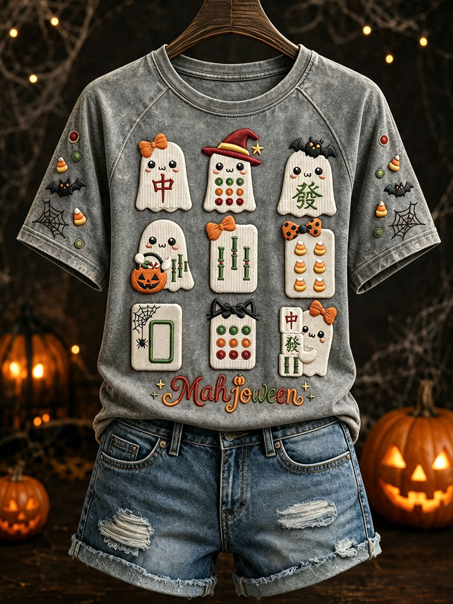 Women's Halloween Ghost Mahjong T-Shirts