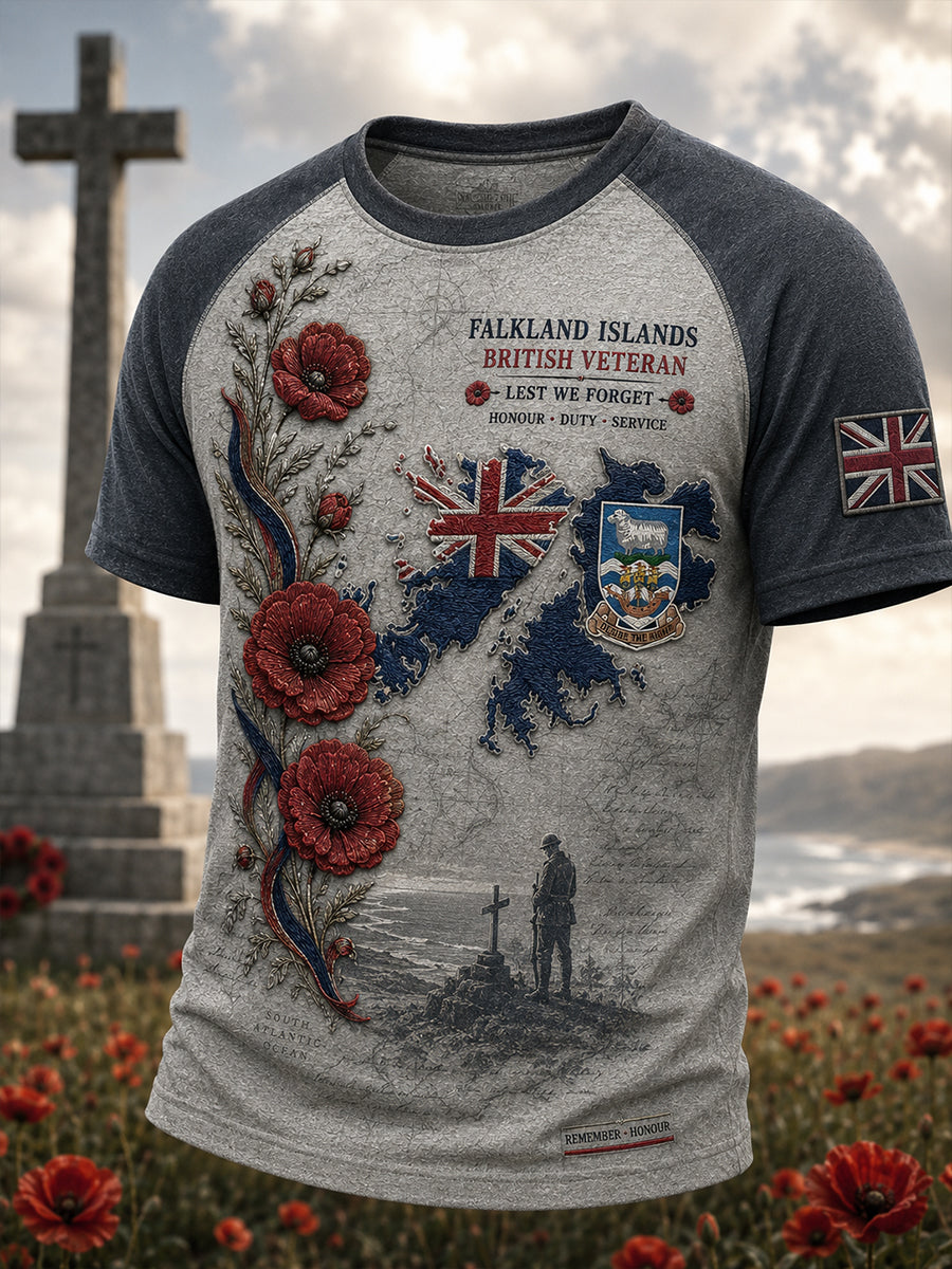 Men's Falklands War British Veterans Memorial Short Sleeve T-Shirt