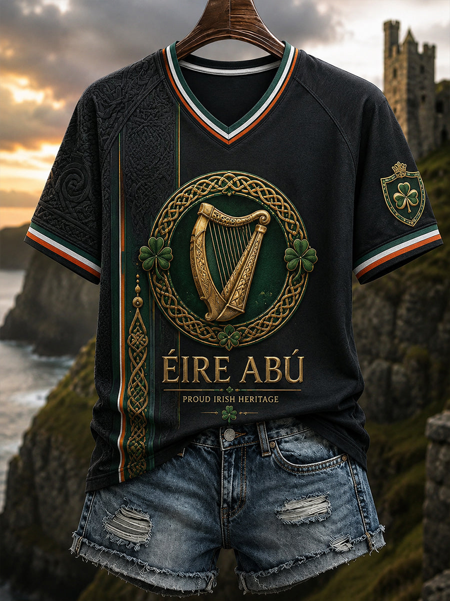 Women's Irish Patriotic Commemoration V-Neck Short Sleeve T-Shirt
