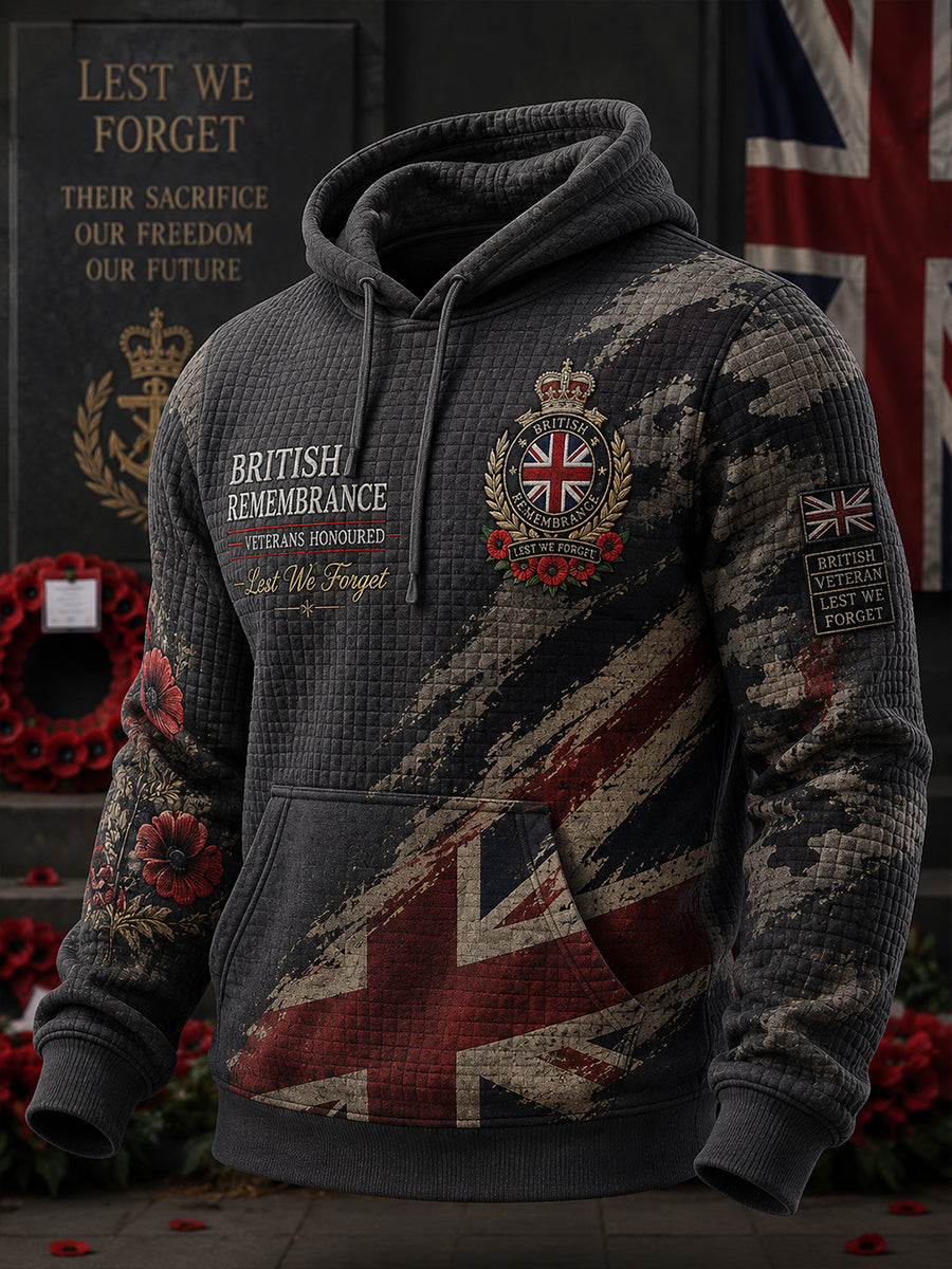 Men's Veteran Memorial Graphic Waffle-Knit Long-Sleeve Sweatshirt