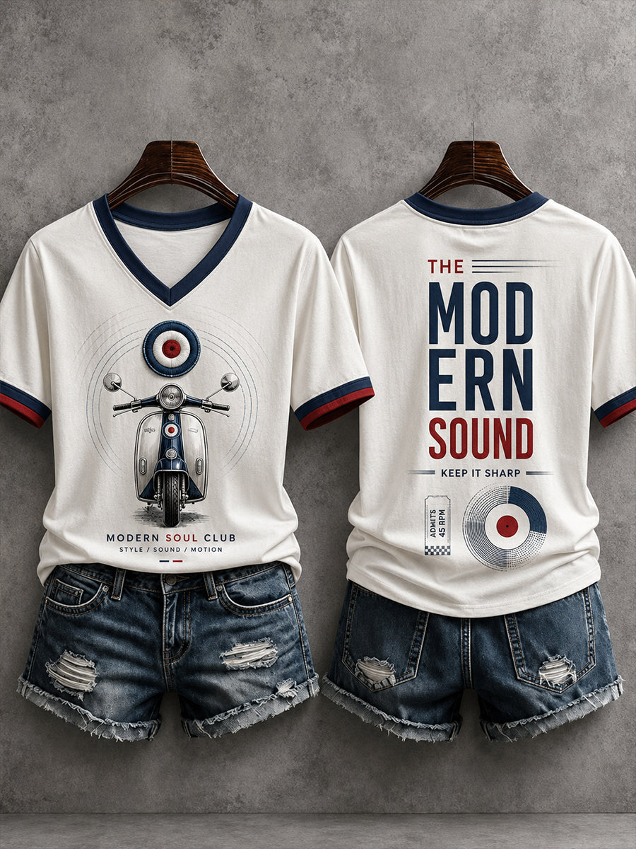 Women's Mods Culture Uk Music Lover Business Style Short-Sleeved T-Shirt