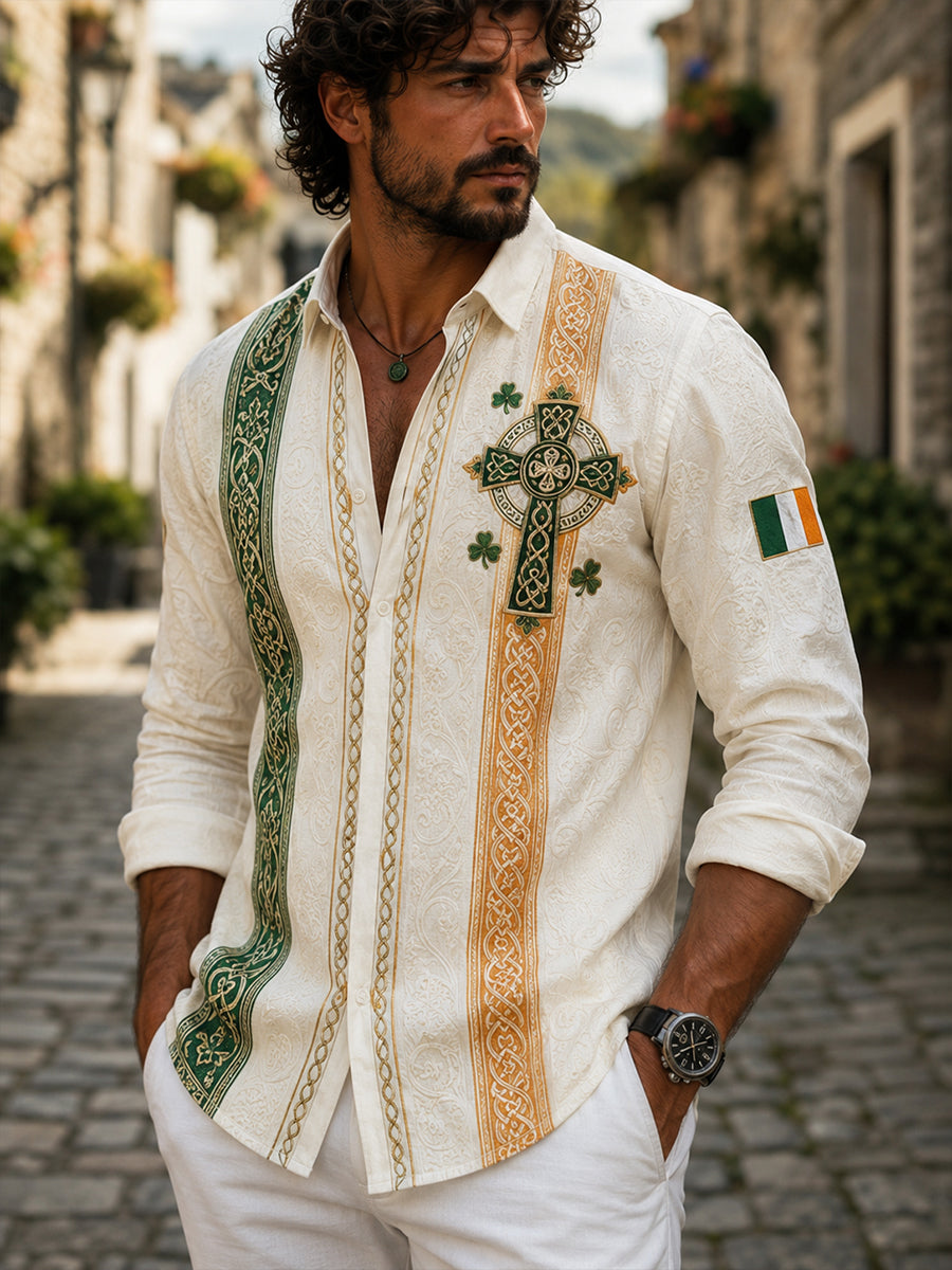 Men's Irish Patriotic Commemoration Waffle Shirt