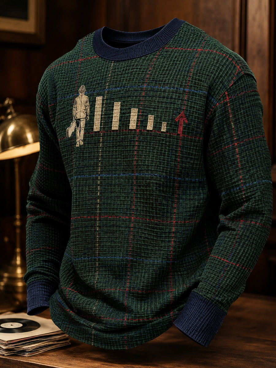 Men's Mods Music Lover Paul Art Printed Waffle Sweatshirt