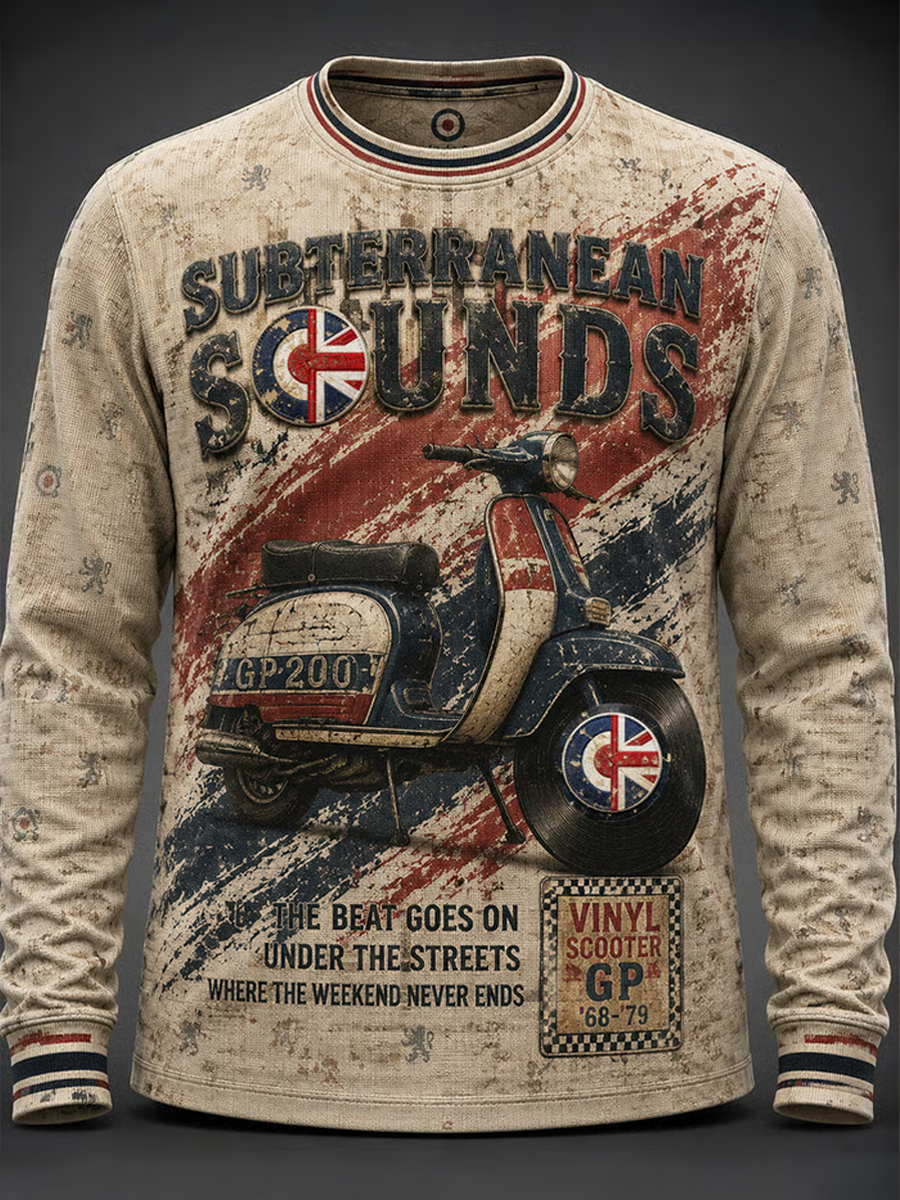 Men's Mods Culture UK Music Lover Printed Crew Neck Sweatshirt