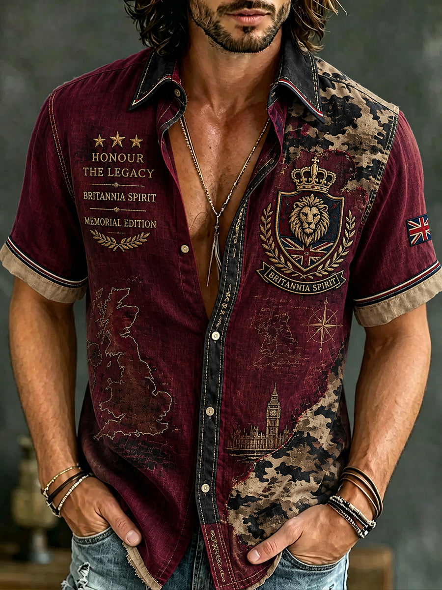 Men's Short-Sleeve Shirt With Veteran Memorial Graphic Print