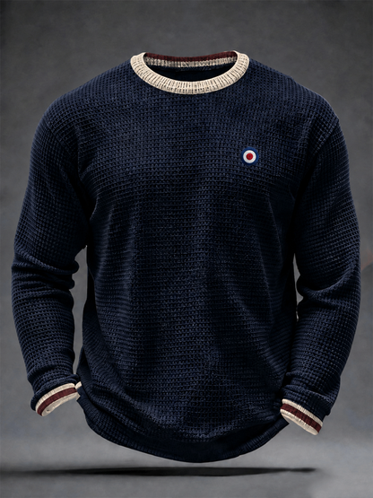Men's Mods Culture UK Music Lover Business Style Printed Waffle Long Sleeve T-Shirt