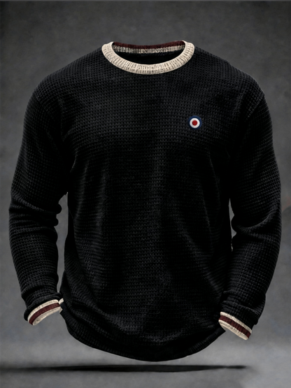 Men's Mods Culture UK Music Lover Business Style Printed Waffle Long Sleeve T-Shirt