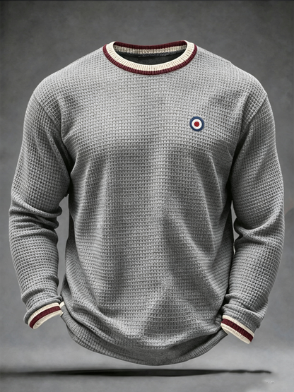 Men's Mods Culture UK Music Lover Business Style Printed Waffle Long Sleeve T-Shirt