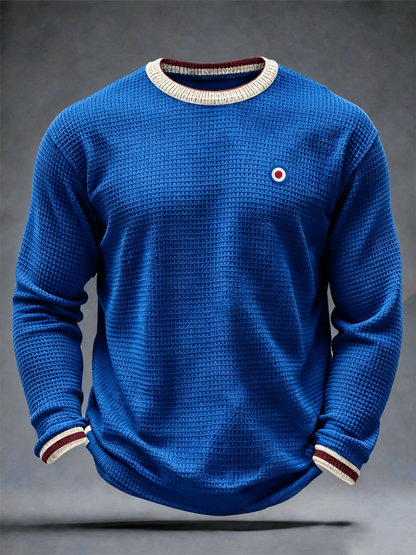 Men's Mods Culture UK Music Lover Business Style Printed Waffle Long Sleeve T-Shirt