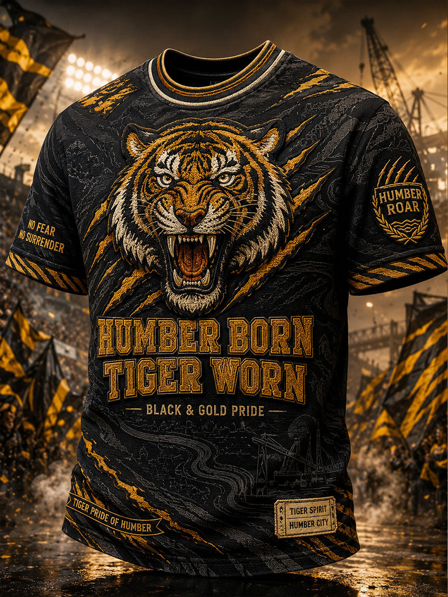 Men's Tigers Football Lover Printed T-shirt