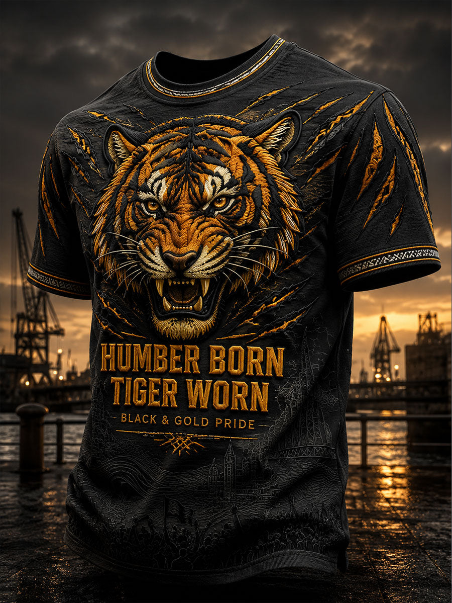 Men's Tigers Football Lover Printed T-shirt