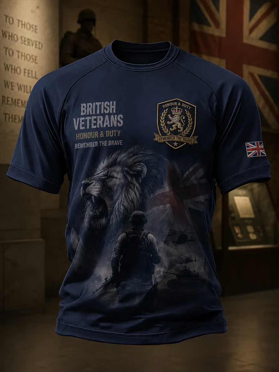 Men's British Veteran Print short sleeve t-shirt