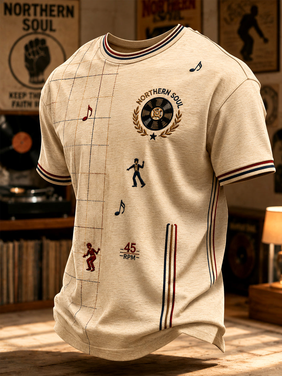 Men's Retro Northern Soul Keep The Faith Print Casual Tee