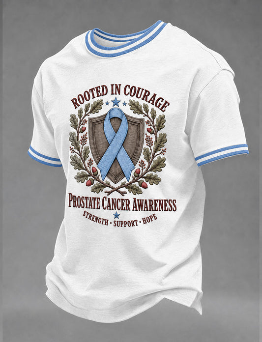 Men's Prostate Cancer Awareness Printed Casual T-Shirt