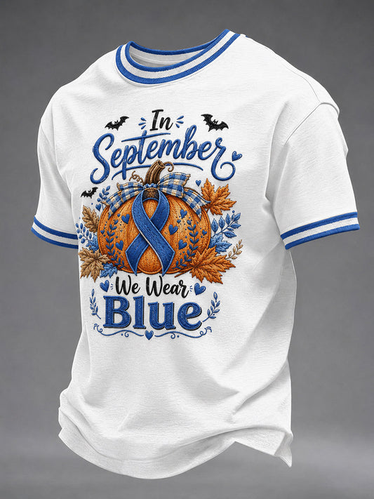 Men's Prostate Cancer Awareness Printed Casual T-Shirt