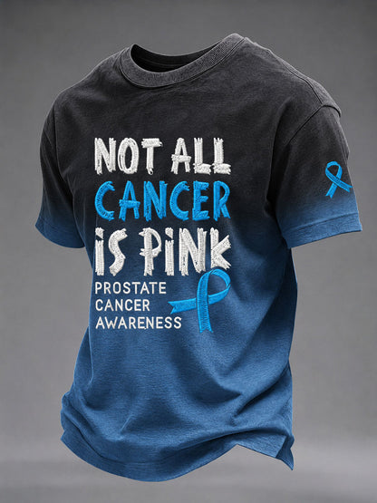 Men's Prostate Cancer Awareness Printed Casual T-Shirt