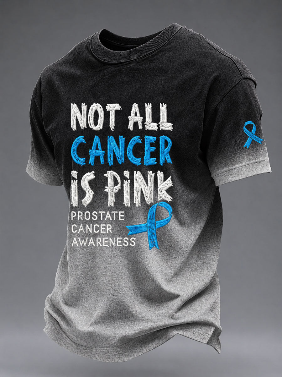 Men's Prostate Cancer Awareness Printed Casual T-Shirt
