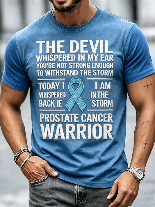 Men's Fun Prostate Cancer Awareness Pattern Printed T-Shirt
