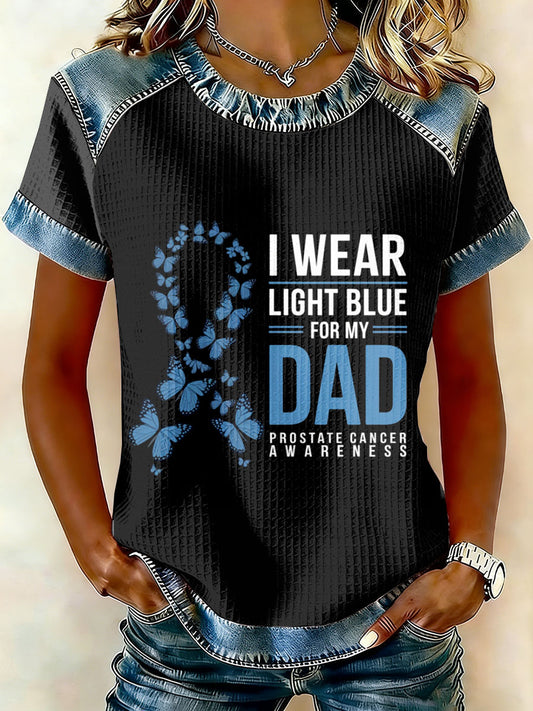 Retro Prostate Cancer Awareness Print Casual T-Shirt