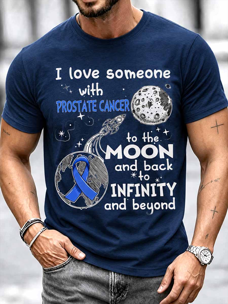 Men's Funny Prostate Cancer Awareness Print Casual T-Shirt