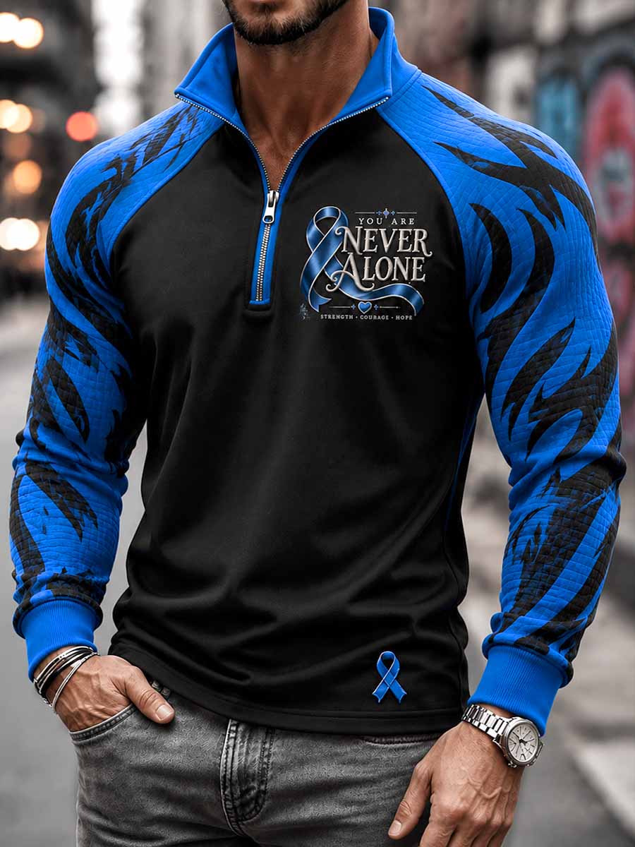 Retro Prostate Cancer Awareness Print Casual Sweatshirt