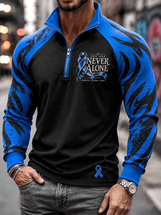 Retro Prostate Cancer Awareness Print Casual Sweatshirt