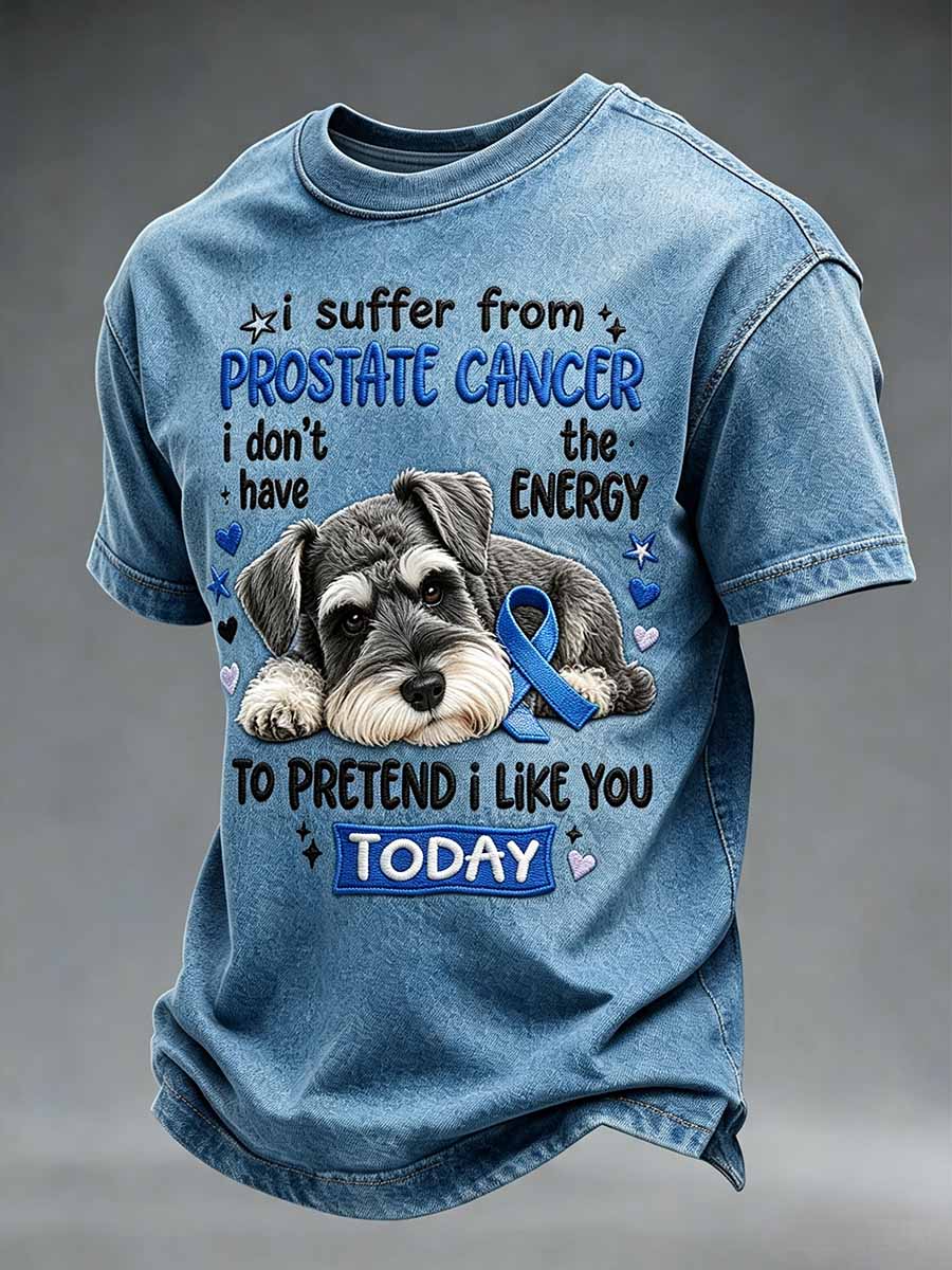 Men's Funny Prostate Cancer Awareness Print Casual T-Shirt