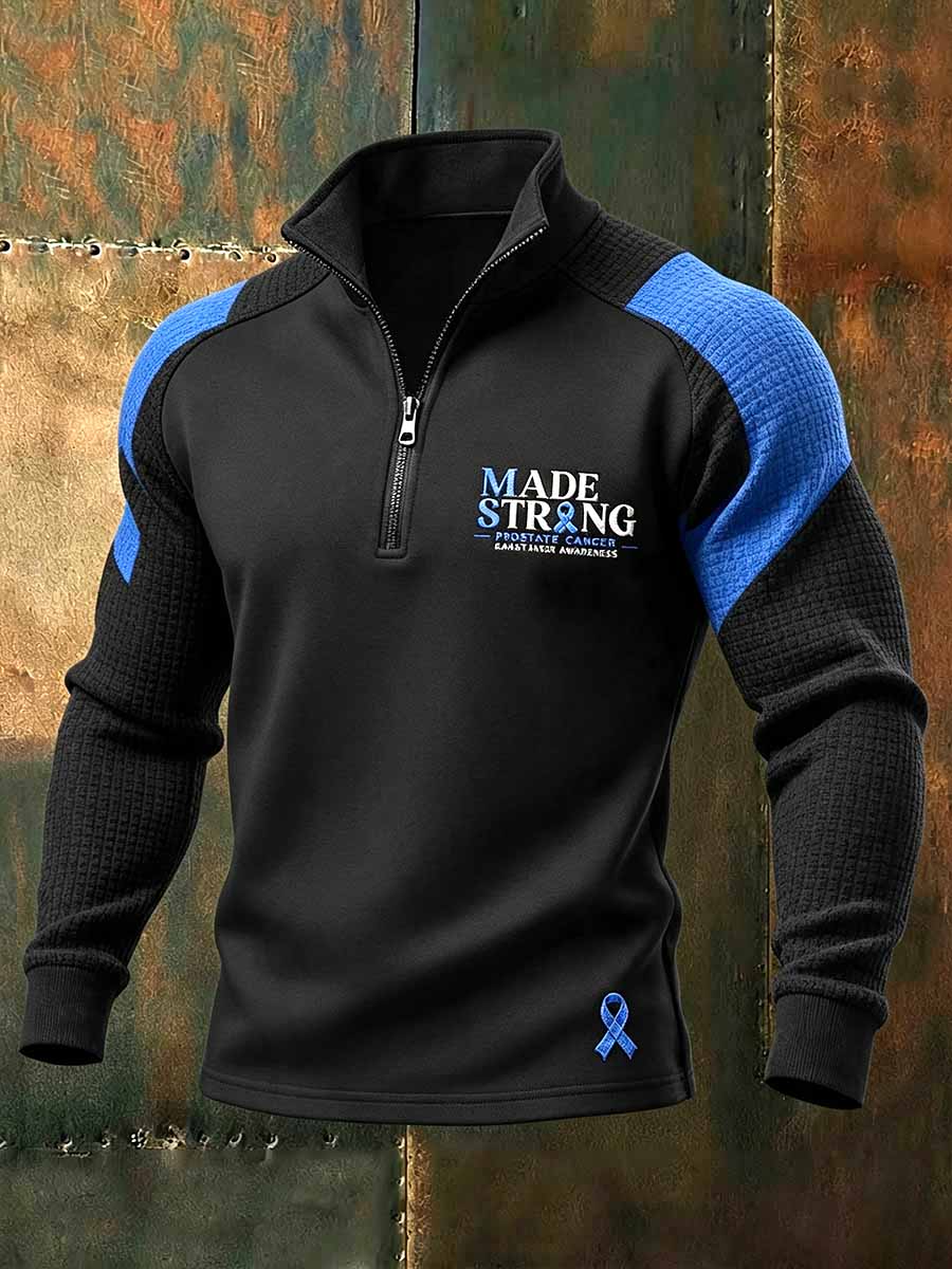 Men's Retro Prostate Cancer Awareness Print Casual Sweatshirt