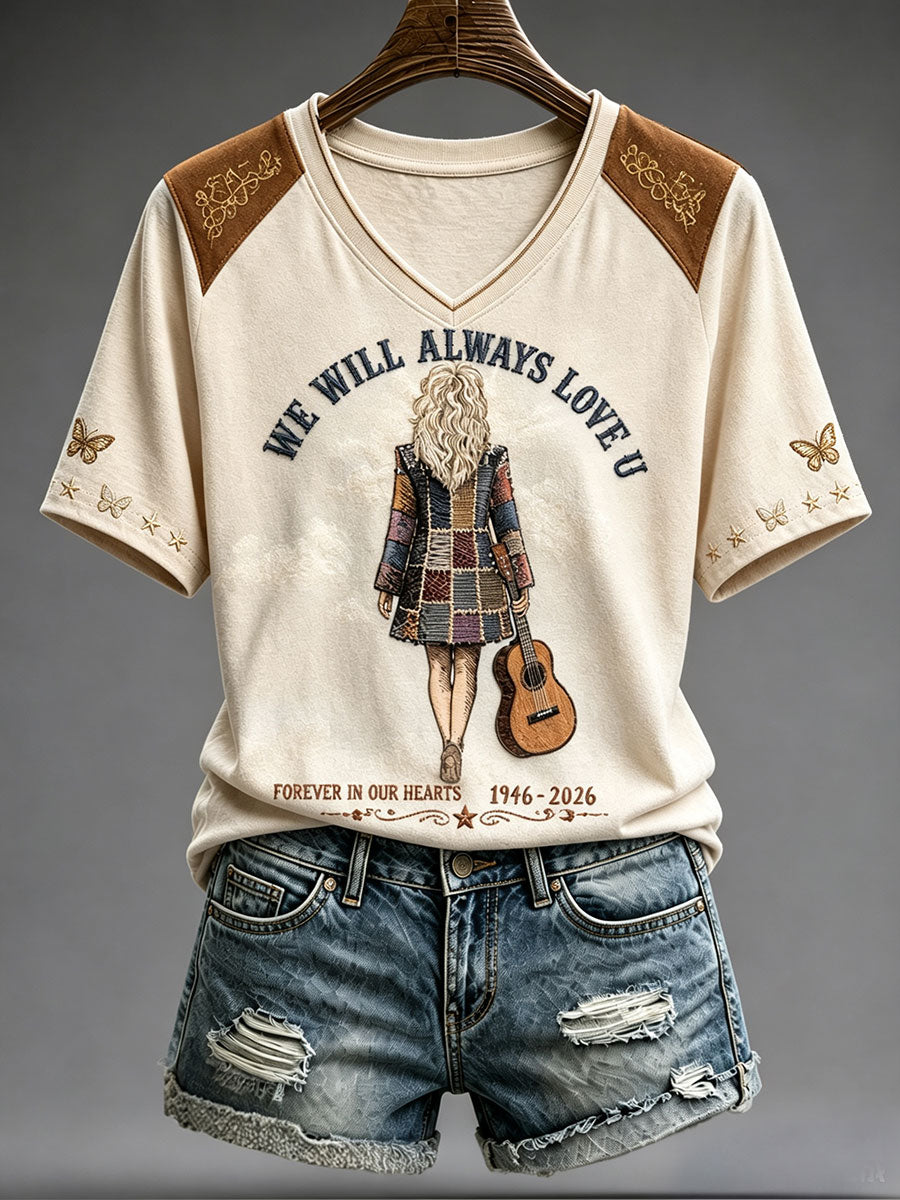 Women's Rip Country Music Lover Queen of Country Printed T-shirt