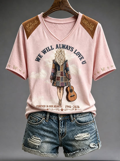 Women's Rip Country Music Lover Queen of Country Printed T-shirt