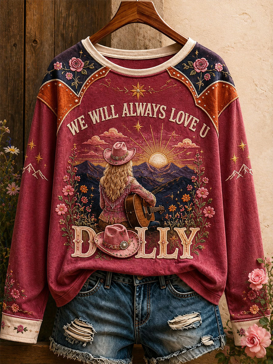 Women's Country Music Lover We Will Always Love U Printed T-shirt